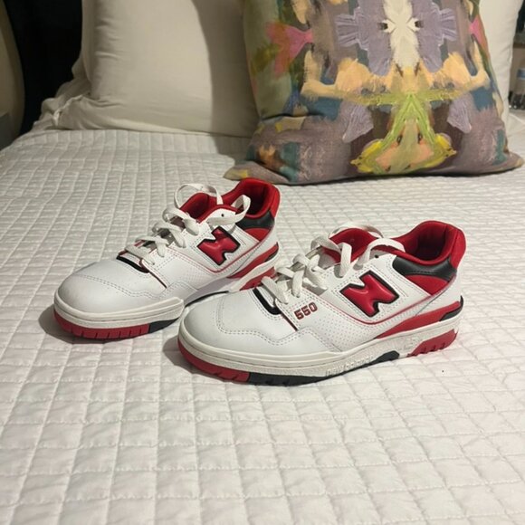 COPY New Balance 550 Sneakers Red Black White Women’s 9 Men’s 7 Retro - Picture 2 of 6